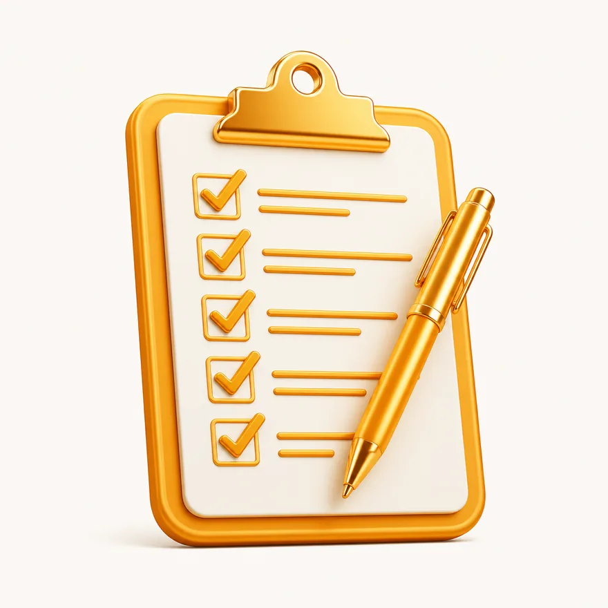 Clipboard checklist — Yukon Gold