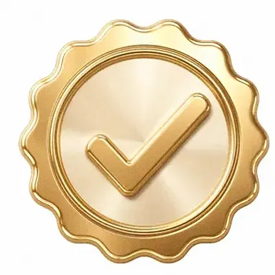 Checkmark badge — Yukon Gold