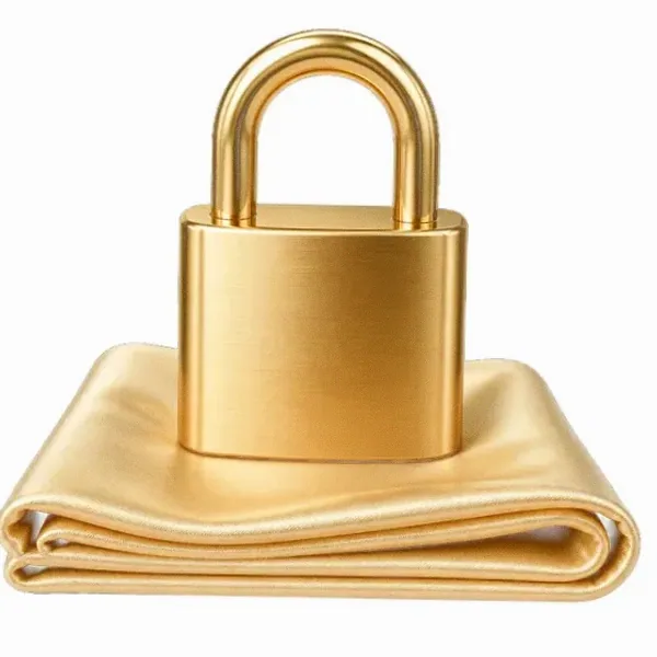 Padlock on folded cloth — Yukon Gold