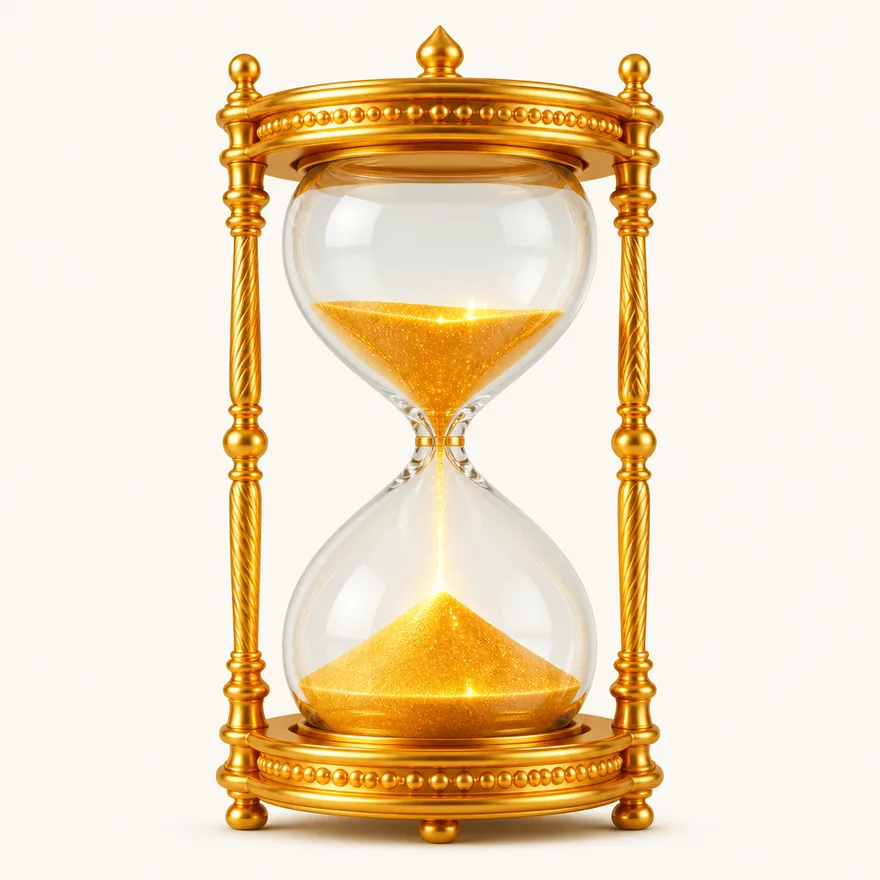 Ornate hourglass — Yukon Gold