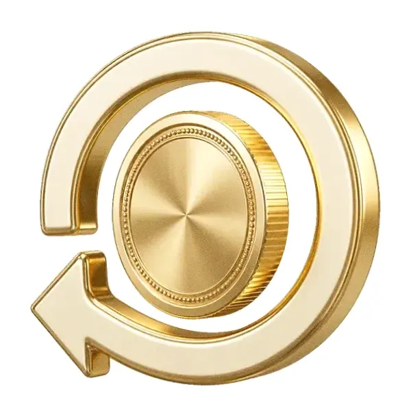 Coin with circular arrow — Yukon Gold
