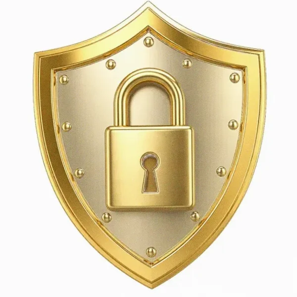 Shield with padlock — Yukon Gold