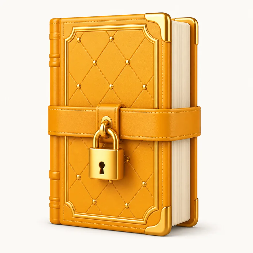 Book with padlock strap — Yukon Gold