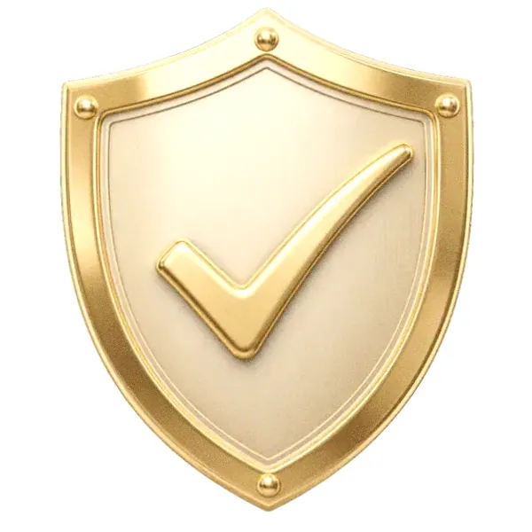 Checkmark shield — Yukon Gold