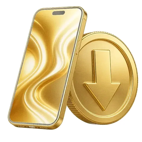 Smartphone and coin — Yukon Gold