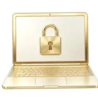 Laptop with padlock — Yukon Gold