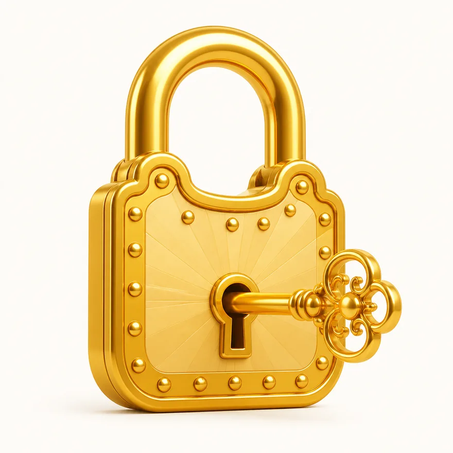 Padlock with key — Yukon Gold