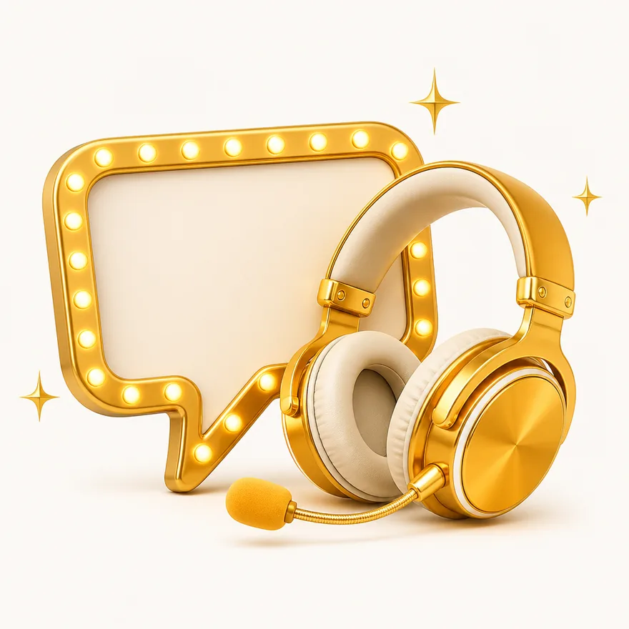 Headset with speech bubble — Yukon Gold